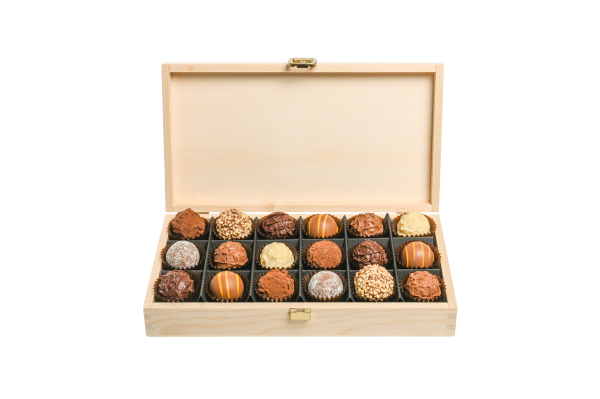 Holzdose M - Truffes mit Alkohol