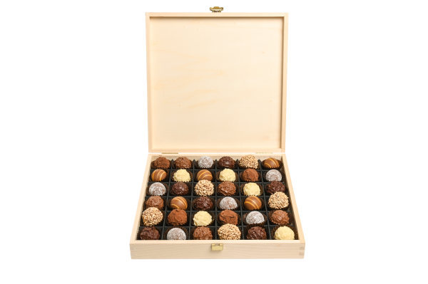 Holzdose L - Truffes mit Alkohol